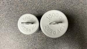 500g mass (left) and 1000g mass (right)