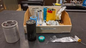 An assortment of large capacitors