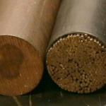 The stranded core made up of many insulated rods reduces Eddy currents and has t