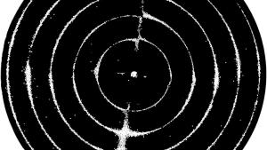 Circular Chladni plate resonating at 4759 Hz