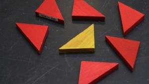 Collection of red and yellow triangles